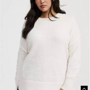 Torrid Soft White Crew Neck Sweater